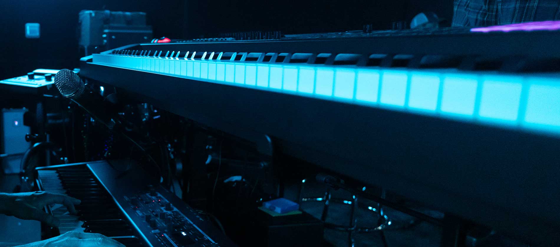 Struggle Bus Project keyboards in Lulu Studio